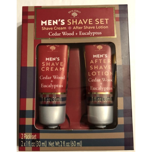 Bolero Men's Shave Set Shave Cream After Shave Lotion Cedarwood