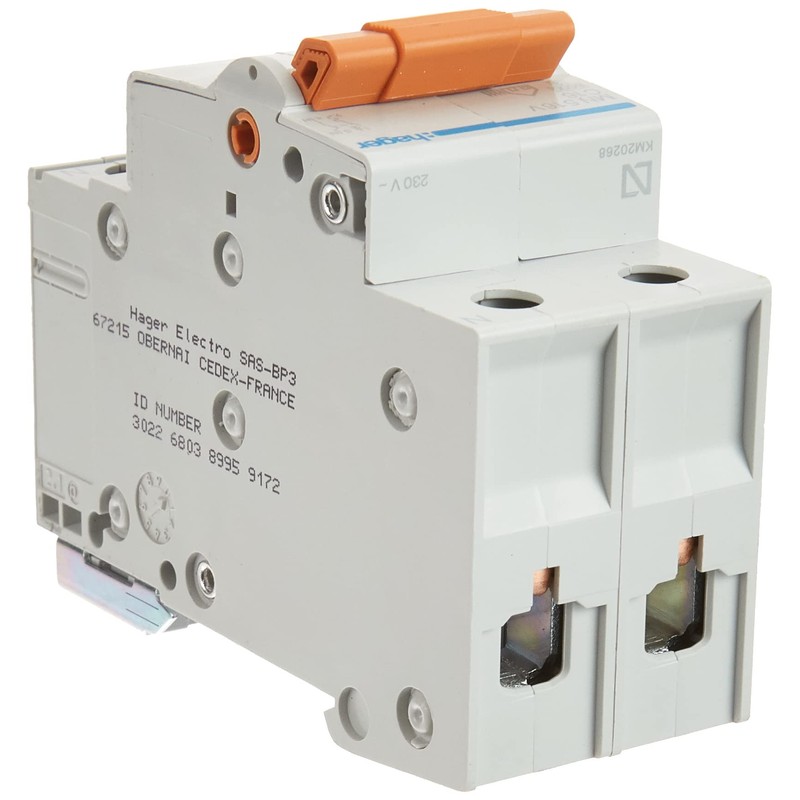 Hager M144697 – 1 Pole Circuit Breaker + Neutral Orange