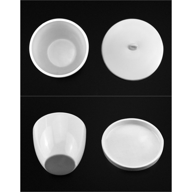 QWORK Lab Porcelain Crucible with Lid, 2 Pack, 50ml Capacity,
