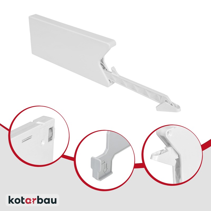KOTARBAU® Universal Flap Fitting Lift II White PVC Flap Holder