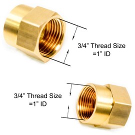 Joywayus 3/4" G Thread Female × 3/4" NPT Thread Female Brass Pipe Fitting Adapter