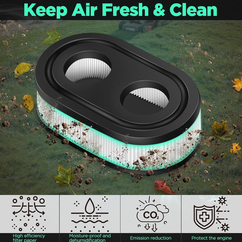 AHEJIOO Pack of 4 Air Filter Lawnmower, Lawnmower Air Filter,
