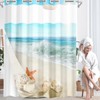 Nesphy No Hook Beach Summer Starfish Shower Curtain with Snap