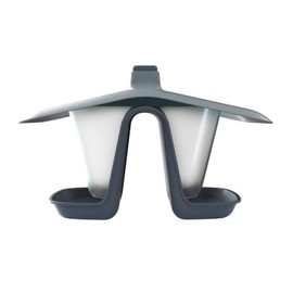 Double Birdyfeed Double Datos Comedero of Anthracite Colour 28 (long) x 18.5 (width) x 17.3 (height) cm