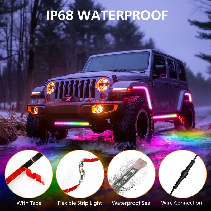 EK ENNOKING Underglow LED Lights for Cars 252 LEDs RGBI