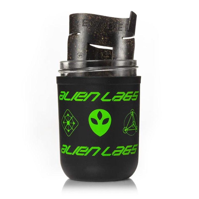 AlienLabs Black & Green 8oz Mason Stash Jar by RE:STASH