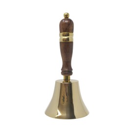 Traditional school library hand bell with wooden handle