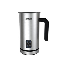 Solac Pro Foam Stainless-Steel Milk Frother & Hot Chocolate Mixer, Metal & Black, SPF500, 17 oz