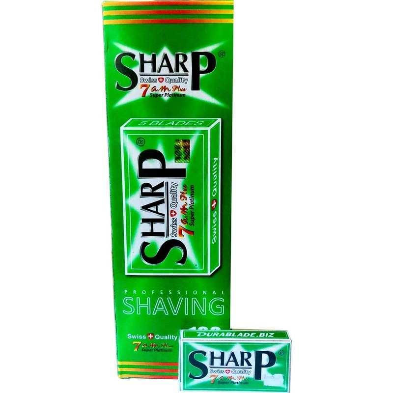 100 Sharp 7AM Super Platinum Double Edge Razor Blades For