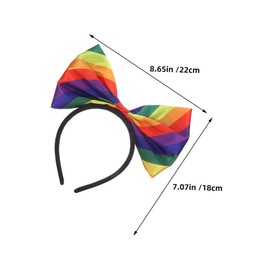 FOMIYES 2pcs Pride Day Headbands: Rainbow Headbands With Bow Decoration - Dress Up Headwear Pride Themed Hair Accessories For Women