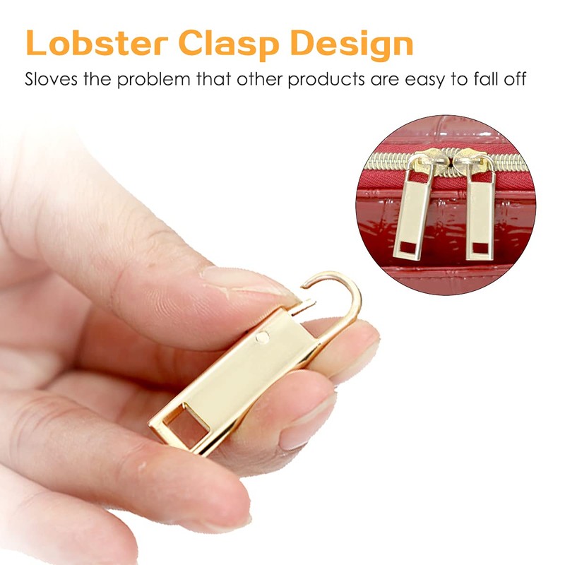 Zipper Pulls Replacement 8 Pcs Metal Easy to Install Luggage
