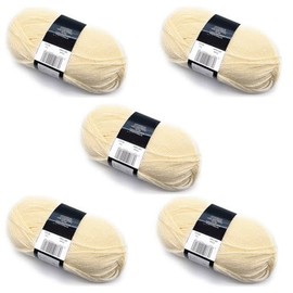 Lexicon Select Pack of 5 x 100g Balls Aran Yarn - Cream