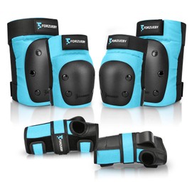 Forzueby Knee pads, elbow pads and wrist guards for adults and children, protector set, 6 in 1 protective equipment for inline skating, skateboarding, scooting, BMX etc.