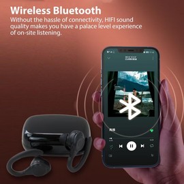 Qblahip Sweat-Proof Wireless Bluetooth 5.3 TWS Headphone Over-Ear Earphone LED Display Long Battery Life