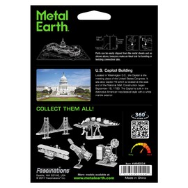 Metal Earth US Capitol 3D Metal Model Kit Bundle with Tweezers Fascinations
