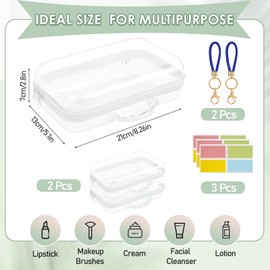 BEAUTIFABLE 2 Pack Clear Hard Shell Zipper Case, Mediun Zippered Hard Pouch with Handle for Toys, Building Blocks, Puzzles, Cosmetics, Travel Essentials