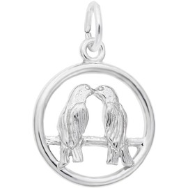 Rembrandt Love Birds Charm - Metal - Sterling Silver