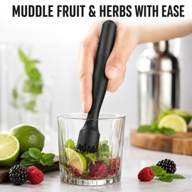 Cocktail Muddler for Fruit & Herb Mixing – Non-Slip PP Masher for Berries, Citrus, Mint, Mocktails & Home Drink Prep