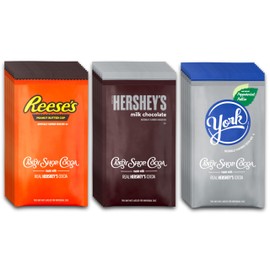 Candy Shop Cocoa Mix Variety Pack, Hot Chocolate, HERSHEY'S Milk Chocolate, REESE’S Peanut Butter Cup, YORK Peppermint Pattie, Make Hot or Iced, Made With Real Milk, 8 Packets Each (Pack of 24)