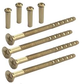 M4 x 60mm Door Handle Screws BRASS with Bolt Connecting Sleeve Male to Female for Door Handle, Knobs Escutcheons and Others (Pack of 4)