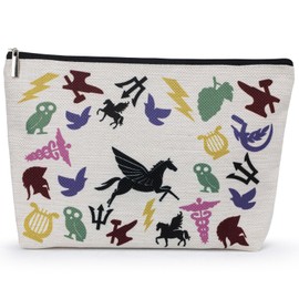 gawpile Mythology Movie Print Makeup Bag, Pegasus Print Gift Cosmetic Bag, Fantasy Greek Mythology Story Zipper Bag Christmas Birthday Gifts for Women Fantasy Novel Lovers