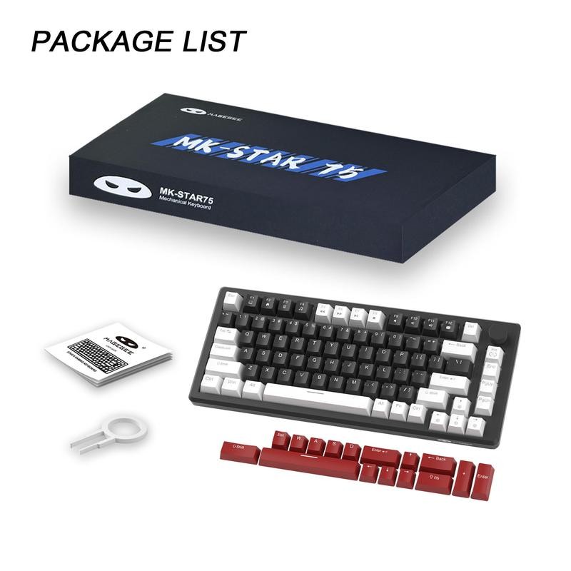 Magegee STAR75 Mechanical Gaming Keyboard with Knob Control, Backlit Wired