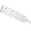 Slamtech® 2m White 4 Gang Power Strip Extension Cord Mains