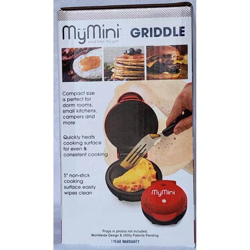 Nostalgia MyMini Griddle 5" Non-Stick Cooking Surface MGD5RD BRAND NEW SEALED