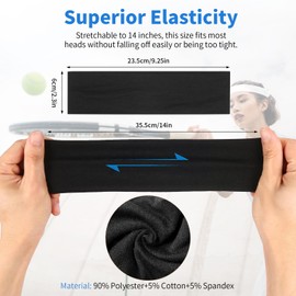 FEXPDL 6 Pack Headbands For Women's Hair,Yoga Headband Sports Headbands Thick Headbands For Women Head bands for Women Headband Elastic Headbands for Doing Workout, Yoga, Makeup, Running