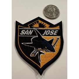 San Jose Sharks Embroidered Iron On Patch 3" x  2.5” Beautiful!!