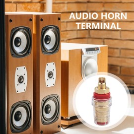 Banana Plugs for Speaker Wire, Copper Binding Post Speaker Amplifier Terminals with Transparent Cover, Detachable Video Speaker Terminal Connectors for Amplifier Speaker