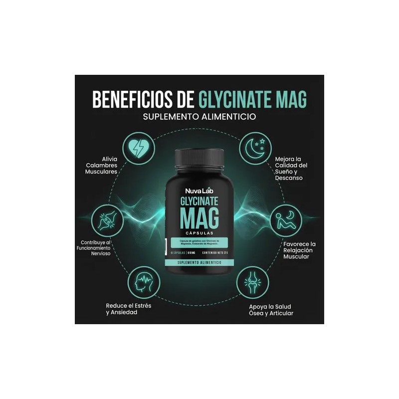Glicinato Magnesio Capsulas 610mg Nuvalab Domir Sabor