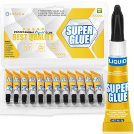 Super Glue Liquid Clear, 12 X 3g All Purpose Strong Adhesive Ca Glue Cyanoacrylate Quick Dry Instant Glue for Plastic, Metal, Ceramic, Shoe, Wood, Leather, Model, Rhinestone, Jewelry and DIY Crafts