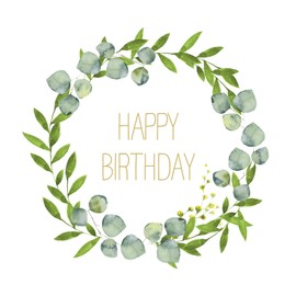 Servietten Geburtstag 20 Napkins Happy Birthday in Wreath Birthday Table Decoration 33 x 33 cm