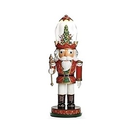 Christmas by Roman Inc., Amusements Collection, 16" H MUS LED Nutcracker Clear ,Lantern, Snow Globe, Holiday Home Décor, Santa, Cardinal, Nutcracker, Snowman, Reindeer (5.5x5.5x16.25)