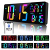 XREXS Large Digital Wall Clock Bluetooth Sync, 17.2" RGB Color
