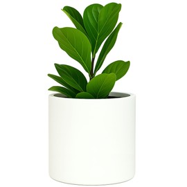 Fox & Fern Large 12 Inch Planter — Premium Lightweight Fiberstone Matte White Plant Pot w Drainage Plug; Large Indoor & Outdoor Planter; 12 Inch Pots for Plants Indoor; Weather & UV Resistant