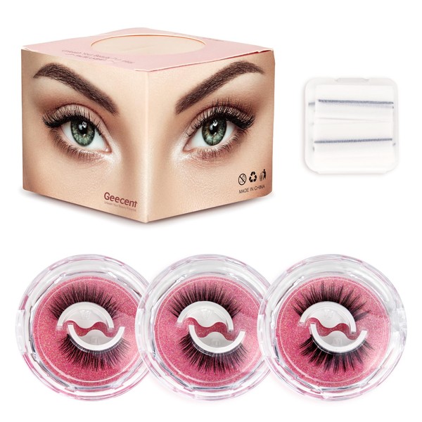 Geecent Geecent Self Adhesive Eyelashes Reusable No Glue Needed, Natural