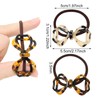 Honbay 2PCS Fashion Acrylic Acetate Bow Elastic Hair Ties Tortoiseshell