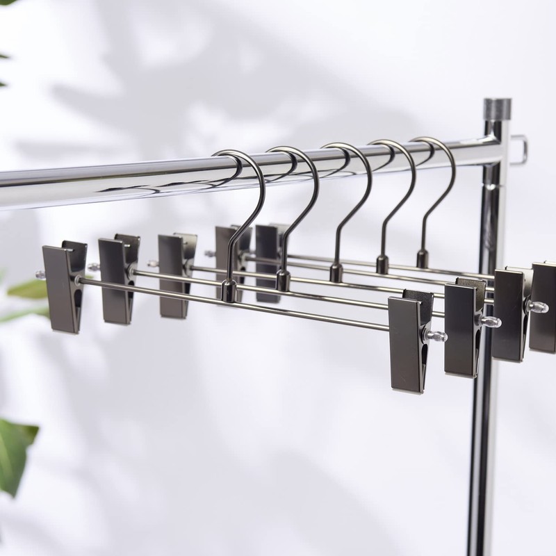 Tamatoshi Steel Hangers for Pants Skirts 10 Pack Black Nickel