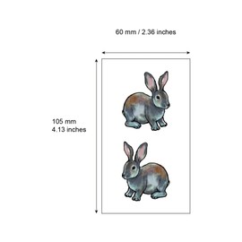 SanerLian Rabbit Cartoon Temporary Tattoo Sticker Hare Waterproof Teens Kids Children Party Favor 10.5X6cm Set of 5
