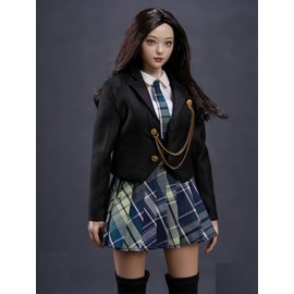 Toy Hobby [TOYBARJAPAN] 1/6 Scale Action Figure Fits TBLeague Body Z6TOYS ZC008 Junior Beautiful Girl Action Eye Asian Beauty Female Head (B)