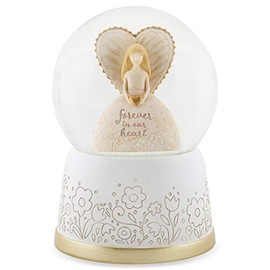 Angel Forever in Our Heart Musical Snow Globe Plays Tune Wind Beneath My Wings