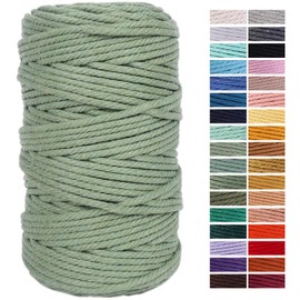 ZXCDINO Avocado Green Macrame Cord 4mm x 109Yards,Colored Cotton Rope Craft Cord Colorful Cotton Cord Twine for Wall Hanging Plant Hangers Crafts Knitting Decorative Projects