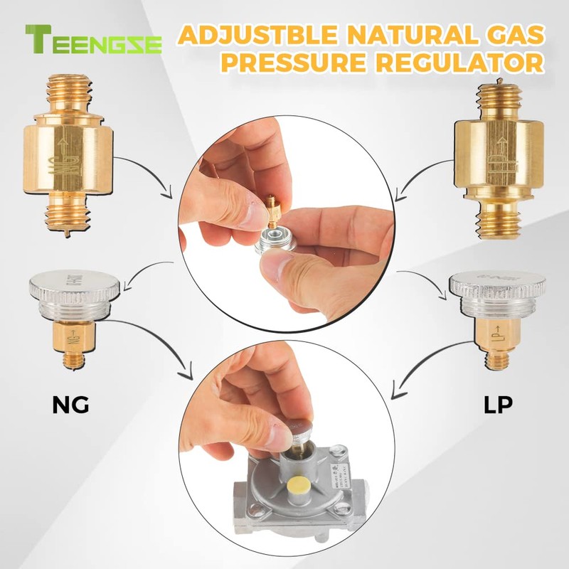TEENGSE 1/2" Natural Gas and Liquefied Interchange Pressure Regulator, Natural