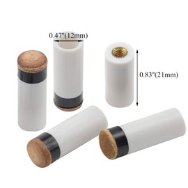 BGTXINGI 15 Set (30 Pieces) Billiard Cue Pure White Ferrules with Super Cue Screw-On Interchangeable Tips Billiard Accessories Spare Parts Stick Repair Tool Set (12 mm Brown Tip Set)