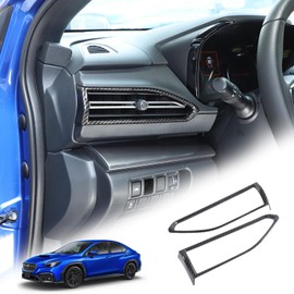 Tumukiw Car Air Vent Frame Trim Compatible with Subaru WRX 2022 2023 Car Center Console Side Air Vent Outlet Cover Trims Frame ABS Accessories(Carbon Fiber Pattern)