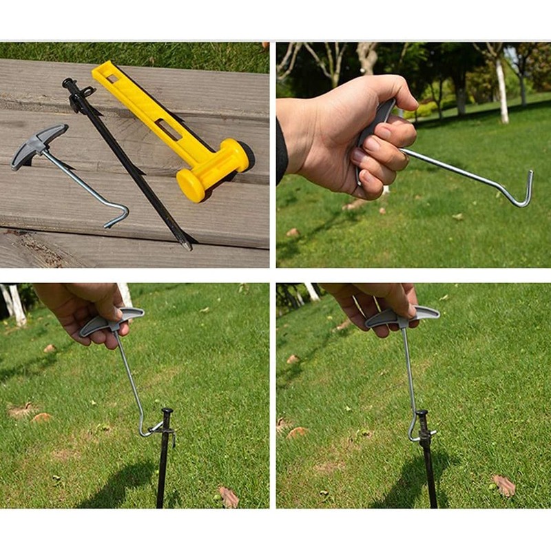 Tiardey 10Pcs Aluminum Lightweight Tent Stakes Set, Camping Tent Stakes