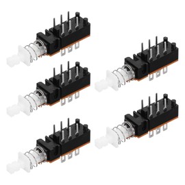 sourcing map Momentary Push Button Switch DPDT 2 Pole 6 Pin 1 Position 5pcs