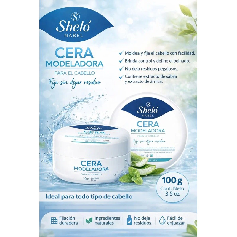 Pack Cera Modeladora Cabello 100g Shelo Nabel